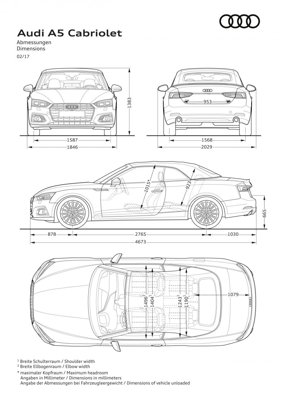 Схема Audi A5 Cabriolet 2.0 TDI Quattro S-Line 2017 года выпуска для рынка  Всего мира и стран с правосторонним движением. Фото 53. VERcity