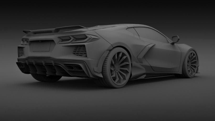 Motoring 2020. Corvette c8. Шевроле Центурион. Stingray 3d model.