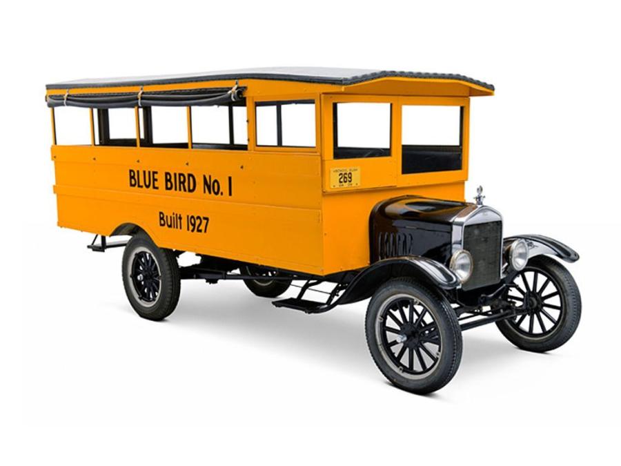 blue bird school bus toy
