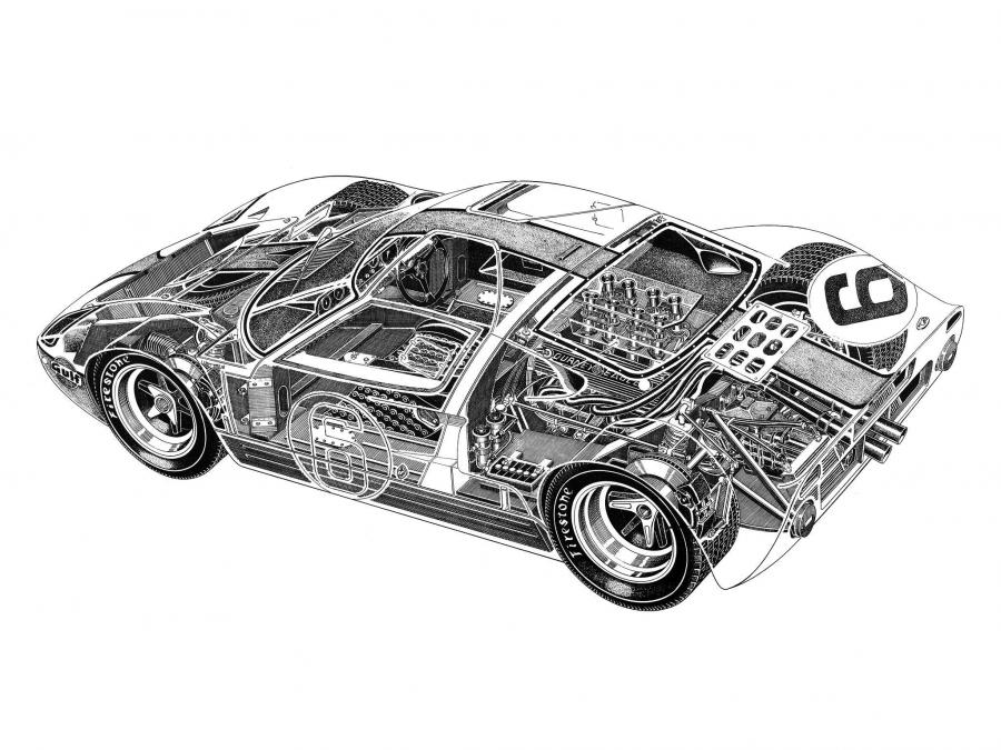 Чертеж ford gt40