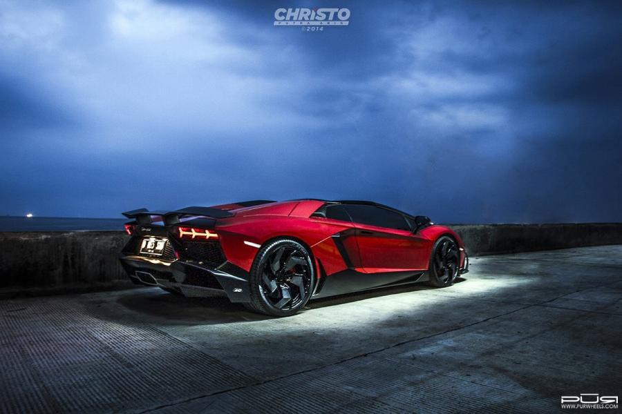 Lamborghini Aventador lp700 4 Roadster Red autumn