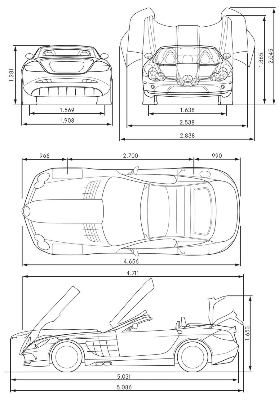 Схема Mercedes-Benz SLR McLaren Roadster в кузове R199 2007 года выпуска  для рынка Всего мира и стран с правосторонним движением. Фото 22. VERcity