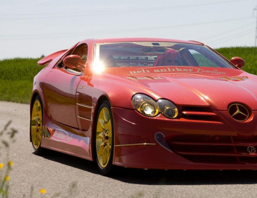 уэли анликер швейцария. Mercedes-benz slr mclaren red gold dream.