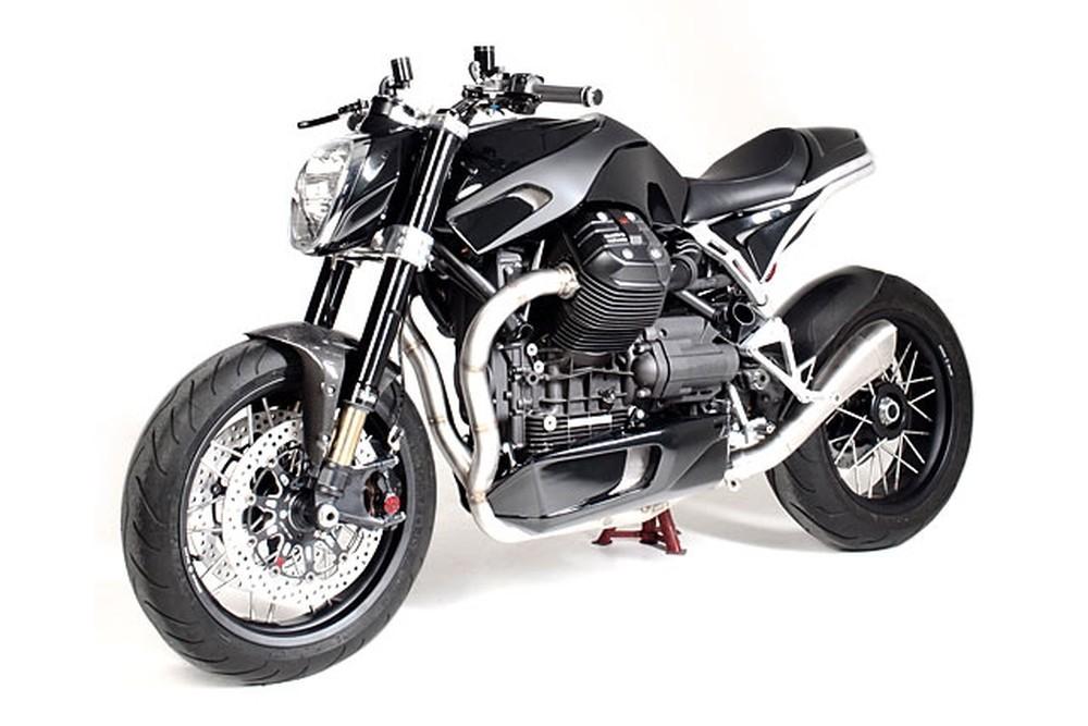Кафе рейсер Officine Rossopuro Scighera на базе Moto Guzzi Millepercento Alba