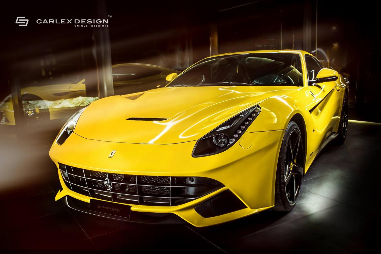 Дизайнеры Carlex Design поработали над интерьером жёлтого Ferrari F12berlinetta