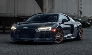 Этот Audi R8 - идеальный пример, демонстрирующий сочетание темно-серого и бронзового цвета