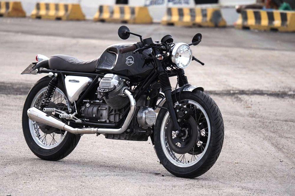 Кафе рейсер на базе Moto Guzzi T3 850 от Officine Rossopuro