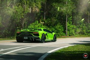 Lamborghini Aventador SVJ by Novitec Rosso on Vossen Wheels 2020 года