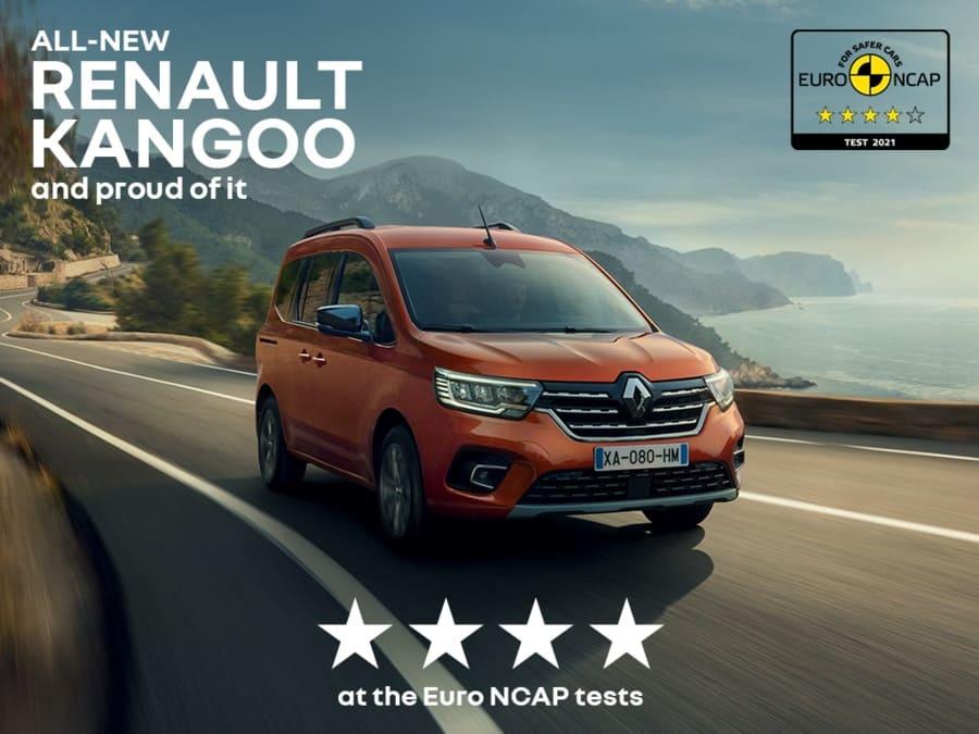Новый RENAULT KANGOO получает 4 звезды от Euro NCAP