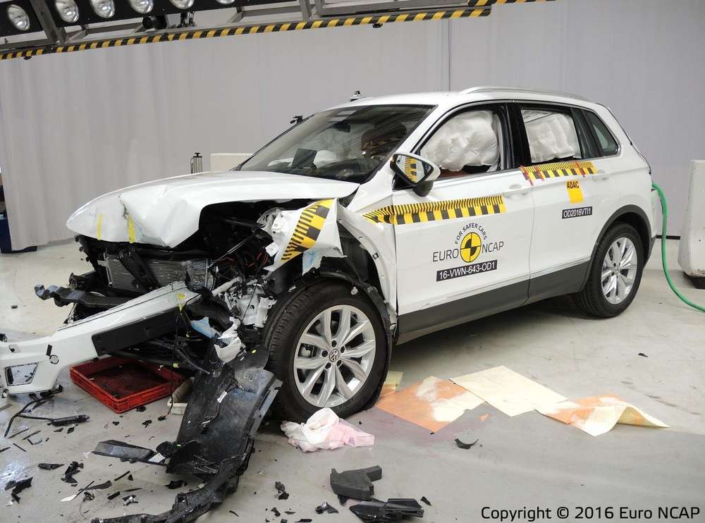 Кроссовер Volkswagen Tiguan нового поколения получил пять звёзд в тестах Euro NCAP