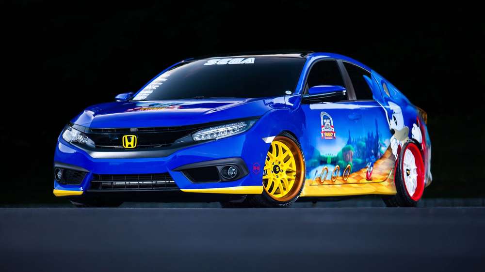 Уникальный седан Honda Civic посвятили двадцатипятилетнему юбилею ежа Соника