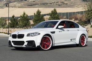 Комплект для BMW M5: боди-кит Prior Design и стильные красные диски Forgiato