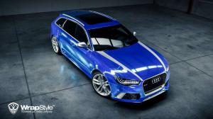 2014 Audi RS6 Avant Joker Blue Chrome by WrapStyle