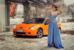 Toyota Celica и очаровательная девушка