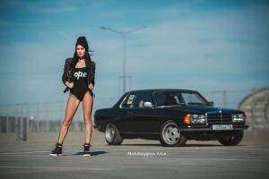 Бесподобная брюнетка и Mercedes