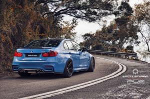 2015 BMW M3 Sedan Yas Marina Blue by ReinArt Design on PUR Wheels