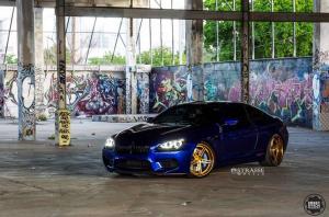 2015 BMW M6 Coupe San Marino Blue on Strasse Wheels