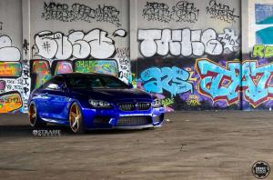 2015 BMW M6 Coupe San Marino Blue on Strasse Wheels