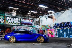 2015 BMW M6 Coupe San Marino Blue on Strasse Wheels