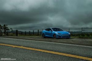 2015 Tesla Model S P85D Frozen Blue by SSCustoms on ADV.1 Wheels