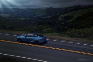 2015 Tesla Model S P85D Frozen Blue by SSCustoms on ADV.1 Wheels