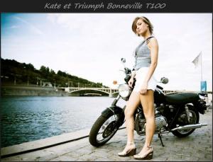 Великолепная пара: Triumph Bonneville T100 и девушка Кейт