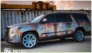 2015 Cadillac Escalade Rust Chrome by Metro Wrapz