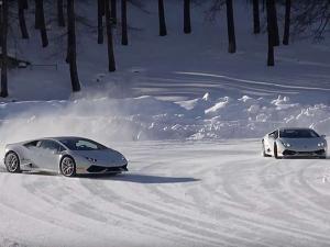 Специалисты Lamborghini продемонстрировали мастер-класс по зимнему дрифтингу