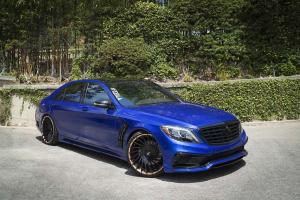 Mercedes S-Class W222 в обвесе Black Bison на чёрных дисках Forgiato