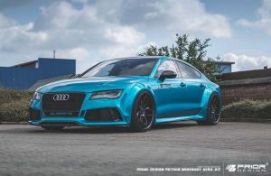 Спорткар Audi RS7 Sportback в цвете Atlantis Blue и широком боди-ките от ателье Prior Design