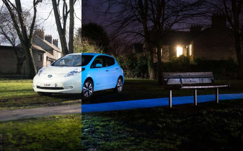 Nissan Leaf засветился в темноте