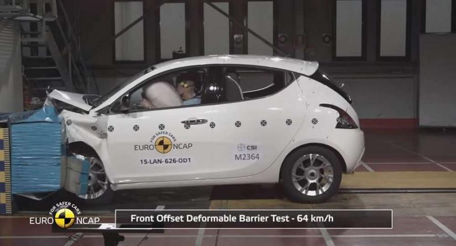 Во время краш-тестов Euro NCAP загорелась Lancia Ypsilon