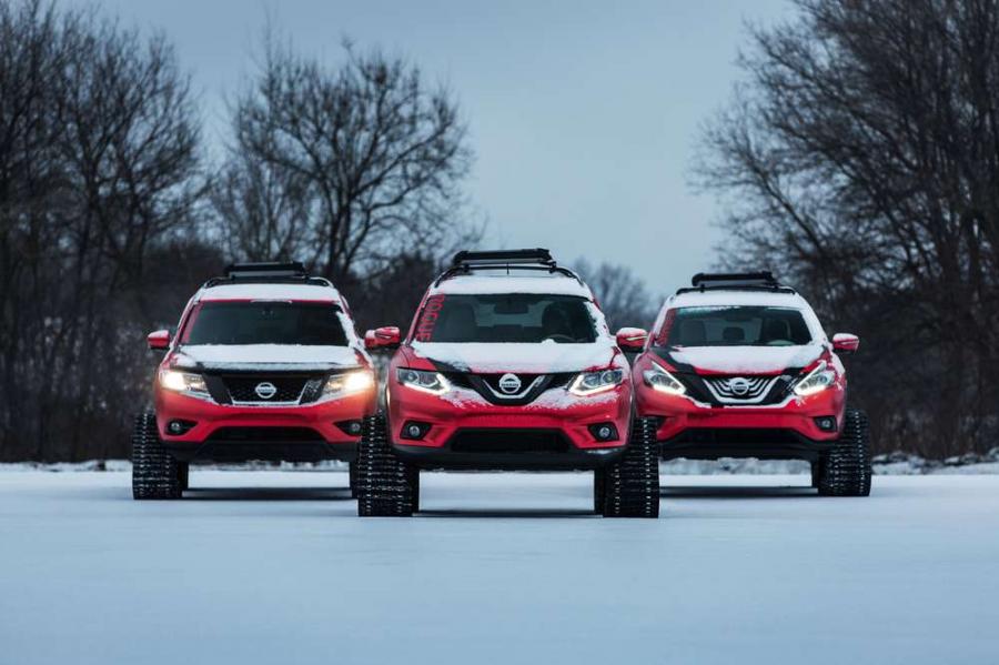 Nissan примерил гусеницы к моделям Rogue, Pathfinder и Murano