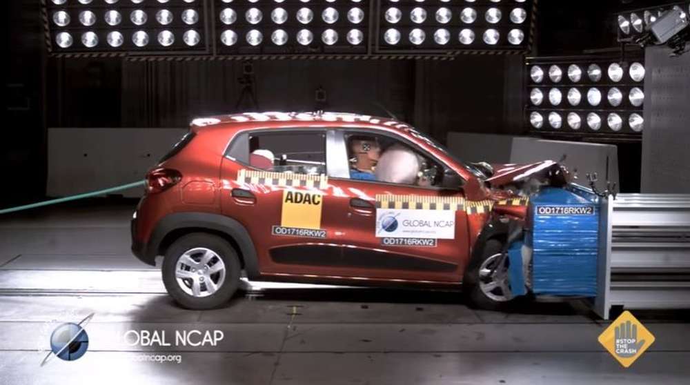 Краш-тест ситикара Renault Kwid для рынка Индии по методике Global NCAP