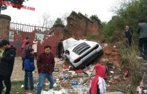 Водитель Lamborghini улетел прямо на помойку