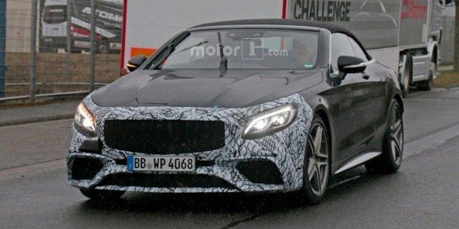 Прототип обновленного кабриолета Mercedes-AMG S63 выехал на дороги