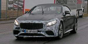 Прототип обновленного кабриолета Mercedes-AMG S63 выехал на дороги