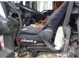 В Могилевском районе столкнулись Mazda и грузовик Iveco: потребовалась помощь спасателей