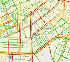В Санкт-Петербурге серьезные пробки из-за перекрытия улиц после взрыва