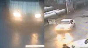 Mercedes протаранил ворота, въезжая на территорию ТЭЦ-1 Алматы на высокой скорости
