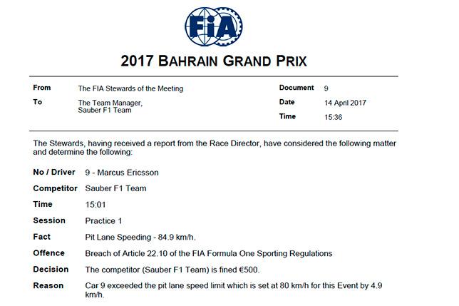 Стюарды оштрафовали Sauber