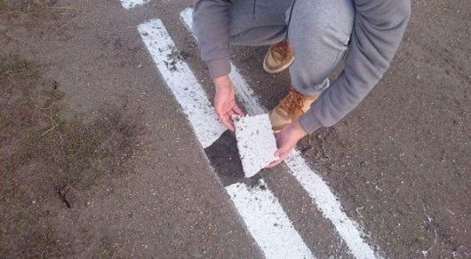 "Пьяная" разметка удивила жителей Павлодарской области

