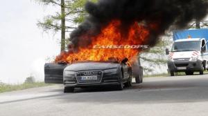 Прототип нового Audi A7 сгорел в австрийских Альпах