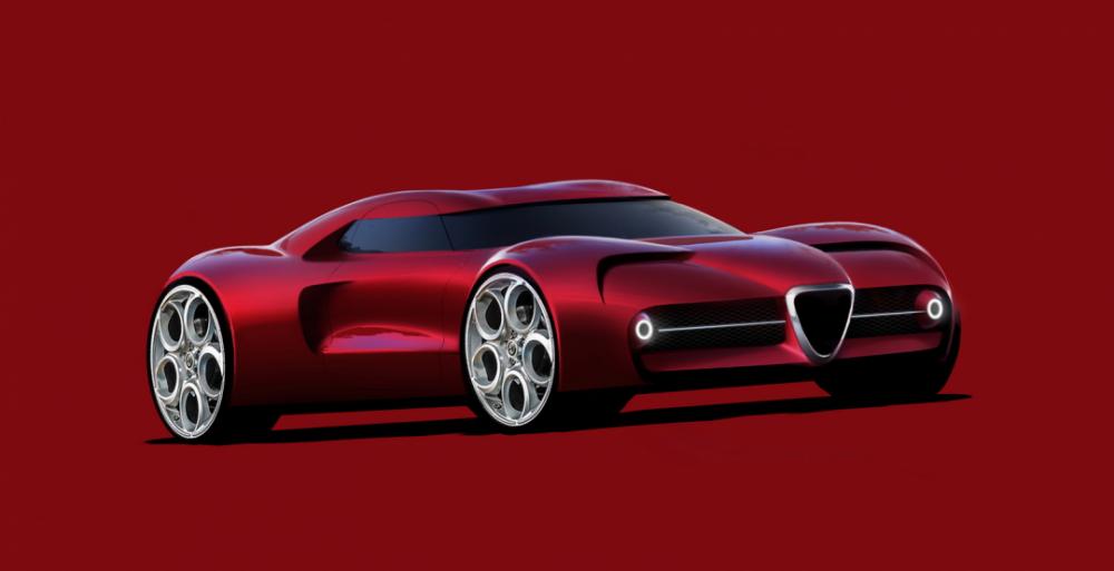 Независимый рендер нового суперкара Alfa Romeo