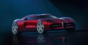 Независимый рендер нового суперкара Alfa Romeo