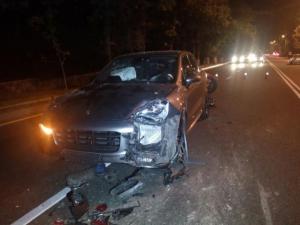 В Алматы столкнулись Porsche Cayenne, Camry, Mitsubishi и Yamaha
