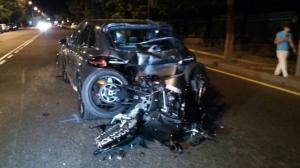 В Алматы столкнулись Porsche Cayenne, Camry, Mitsubishi и Yamaha
