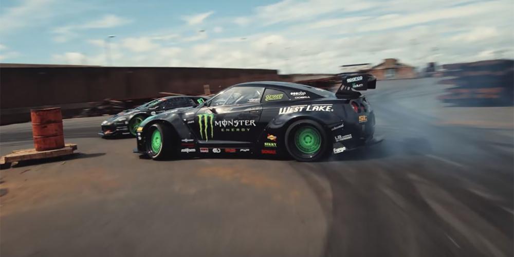 Lamborghini Murcelago, Nissan GT-R и гоночный пикап сразились в дрифте
