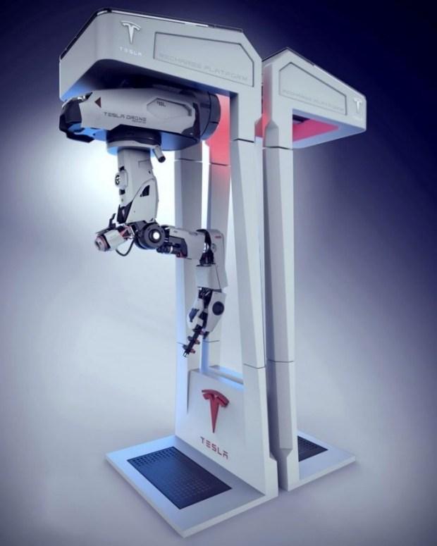 У электромобилей Tesla может появиться летающий заправщик