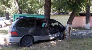 ДТП в Алматы: "минивэн" врезался в дерево, пострадала девушка
